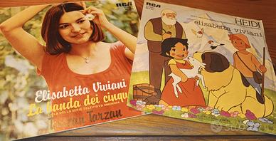 2 dischi 45 giri Elisabetta Viviani-Heidi e Tarzan