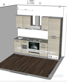 Cucina completa di elettrodomestici