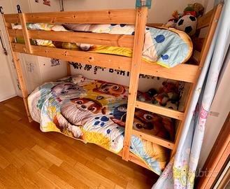 Letto a castello Ikea mydal con 2 materassi