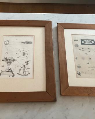 Cornici con stampe astronomia vintage