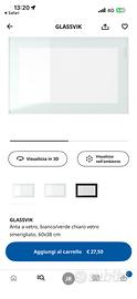 2 ante Ikea GLASSVIK 60x38 bianco vetro opaco