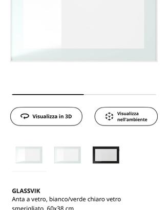 2 ante Ikea GLASSVIK 60x38 bianco vetro opaco