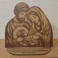 Sacra Famiglia in Legno Inciso – Decorazione Ele