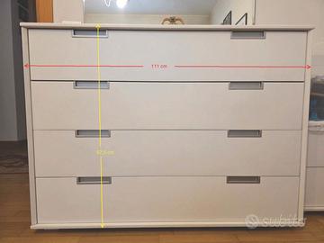 Cassettiera Lema - laccato bianco opaco