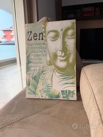 Canva/tela con Buddha verde