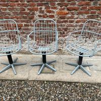 3 sedie ferro metallo anni 60 epoca vintage
