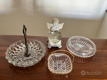 Set oggetti decorativi in vetro lavorato