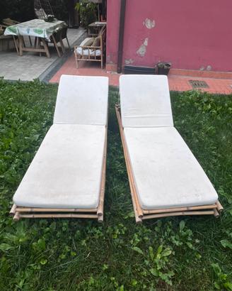 Coppia di sdraio in bamboo
