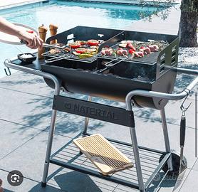 Barbecue a carbone  con carrello e accessori