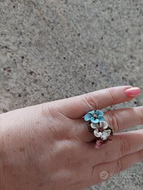 Anello fiori pelle