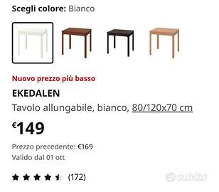 Tavolo cucina Ikea + 2 sedie