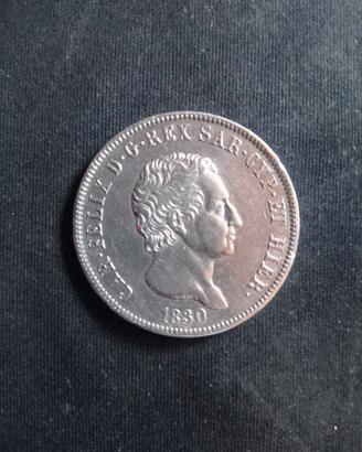 CARLO  FELICE  5 LIRE  1830  (REGNO DI  SARDEGNA)