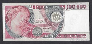 LIRE CENTOMILA PRIMAVERA DI BOTTICELLI DEL 1978