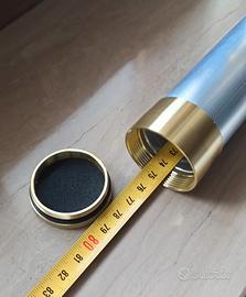 pesca a mosca, tubo porta canna nuovo in alluminio