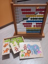 Abaco e domino in legno