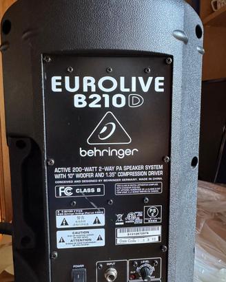 Cassa attiva Behringer B210D 200W (cassa B)