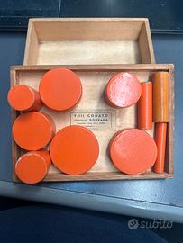 Montessori cilindri in legno vintage