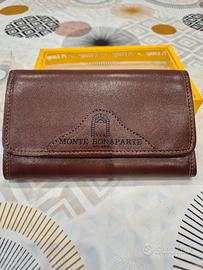 Portafoglio vintage in pelle marrone scuro