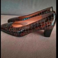 Eleganti scarpe Valleverde marroni pelle pitonata 