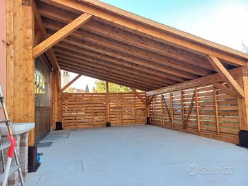 Tettoie per auto, carport, garage in legno