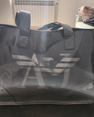Borsa Armani Jeans vernice grigia