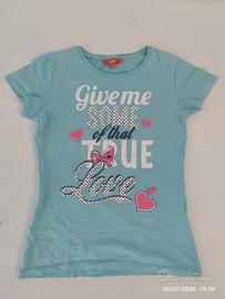 T-Shirt Bambina Azzurra "True Love" Ketchup