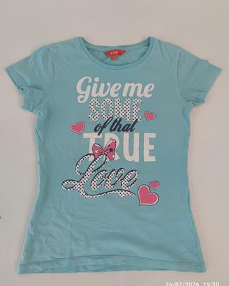 T-Shirt Bambina Azzurra "True Love" Ketchup