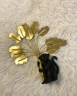 Scimmia decorativa design tropical glamour 26cm
