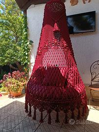 Poltrona/tenda a dondolo realizzata a mano