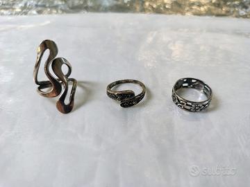 💍 Tris anelli unici da donna in argento 925 💍
