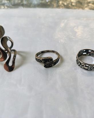 💍 Tris anelli unici da donna in argento 925 💍