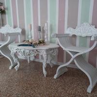 coppia di sedie rifatte shabby 