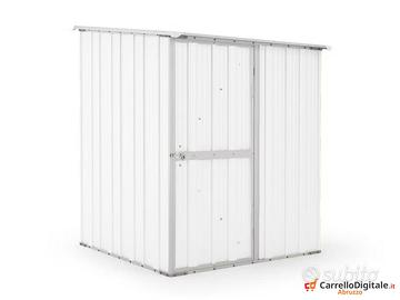 Casetta in lamiera 155x175 bianco spiovenza avanti