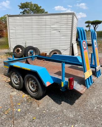 Rimorchio 2 assi trasporto macchine operatrici