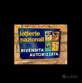 LOTTERIA ITALIA 1960 TABELLA INSEGNA ORIGINALE