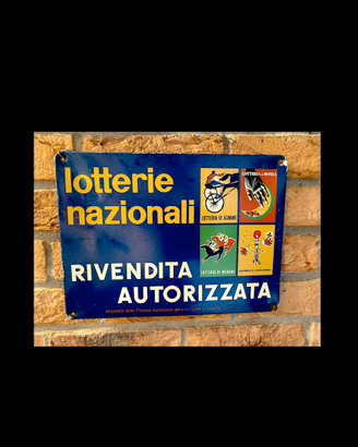 LOTTERIA ITALIA 1960 TABELLA INSEGNA ORIGINALE