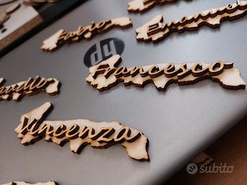  magnete 3d con nome in legno