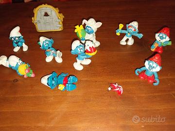 Lotto puffi - 9 pezzi più porta