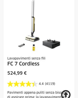 lavapavimenti senza fili  nuova usata una volta 