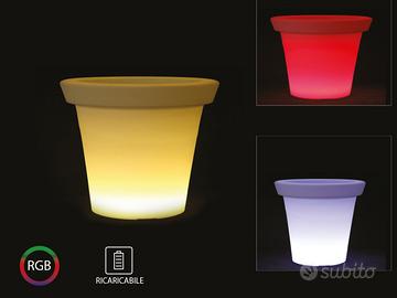 Vaso Fiori Luminoso Con Lampada Luce Led RGBW