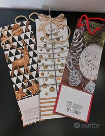 3 shopper  natalizie portabottiglie vino