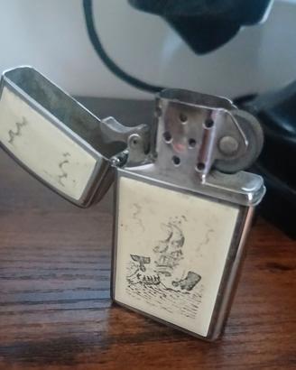 Zippo Originale 1988 con incisione  Scrimshaw vel