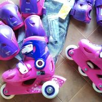 Pattini roller bambina rosa Play3+protezioni 2XS