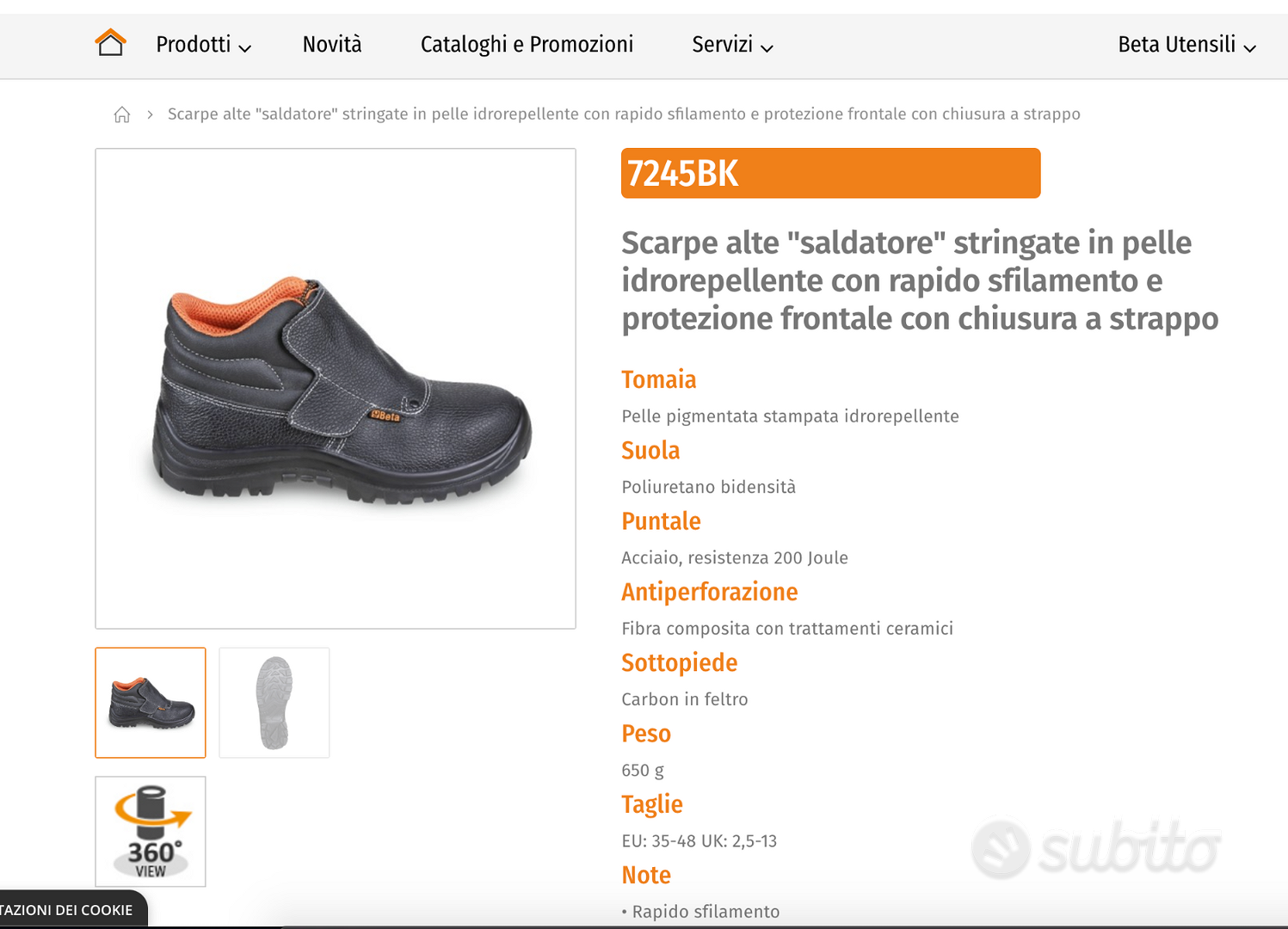 Scarpe Antinfortunistiche Beta - Abbigliamento e Accessori In vendita a  Bergamo