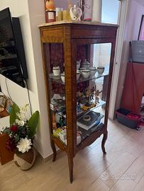 Vetrina Antica in Legno e Marmo