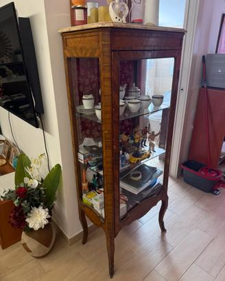 Vetrina Antica in Legno e Marmo