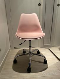 Sedia scrivania con rotelle maison du monde rosa