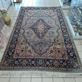 TAPPETO 391 X 178 AZZURRO BLU FRANGE