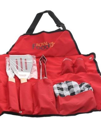 Kit Barbecue BBQ Grembiule saliera Pinza paletta