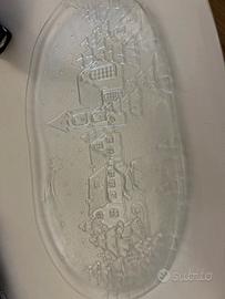 Vassoio vetro natalizio